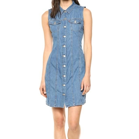 Levi's Dresses & Skirts - Levi's sleeveless denim dress size M